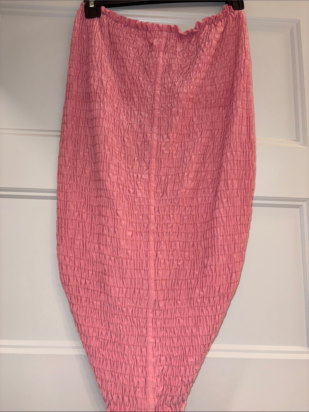 Pink Ruched Drawstring Midi Skirt - Picture 7 of 8